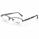 Exton Classic 3511903 Half-Rim Metallic Eyeglasses – Deep Burgundy Wine | Professional Lightweight Supra Rectangular Frames