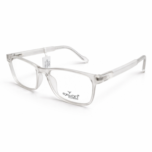 Exton Classic 941602 Frosted Crystal Eyeglasses – Matte Transparent | Modern Lightweight Square Professional Frames