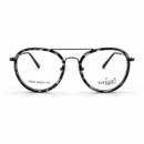 Exton Premium EXT-98029 Aviator-Style Eyeglasses – Grey Tortoise Double Bridge Frames | Modern Hybrid Round Spectacles
