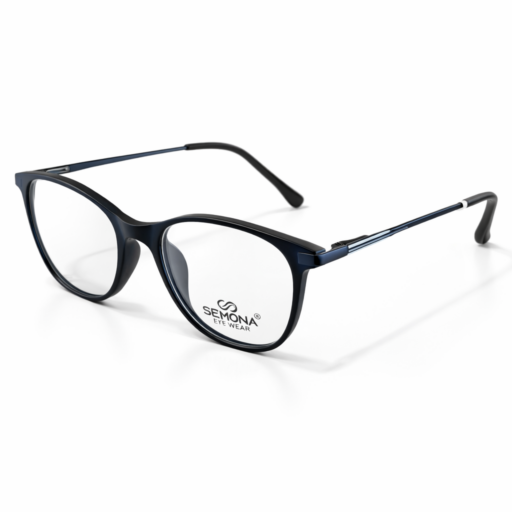 Semona 18107 Elegant Soft Cat-Eye Eyeglasses – Matte Navy Blue | 100% TR90 Ultra-Lightweight Flexible Frames