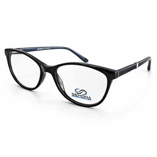 Semona YS697 Elegant Butterfly Cat-Eye Eyeglasses – Polished Glossy Black | Lightweight Premium Women's Fashion Frames