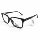 Semona 3563 Bold Square Jet-Black Eyeglasses – Glossy Finish with Metallic Wing Emblem | Premium Designer Eyewear