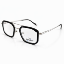 Semona 57045k Luxury Hexagonal Double-Bridge Eyeglasses – Black & Silver Geometric Frames | Premium Professional Eyewear