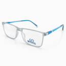 Semona 88005 Matte Translucent Rectangular Eyeglasses – Sky Blue Temples | Lightweight Premium Frames