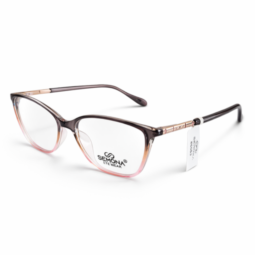 Semona 86063 Elegant Cat-Eye Gradient Eyeglasses – Cocoa to Rose Pink Ombré | Premium Lightweight Women's Frames