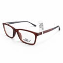 Semona 9007 Matte Chocolate Brown Rectangular Eyeglasses – Textured Wood-Finish Temples | Premium Lightweight Professional Frames