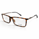 Classic Brown Tortoiseshell Rectangular Eyeglass Frame for Men & Women | Lightweight Designer Optical Glasses with Metal Temples