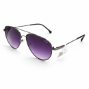 Classic Aviator Sunglasses for Men & Women | Lightweight Metal Frame UV Protection Sunglasses with Gradient Purple Lenses
