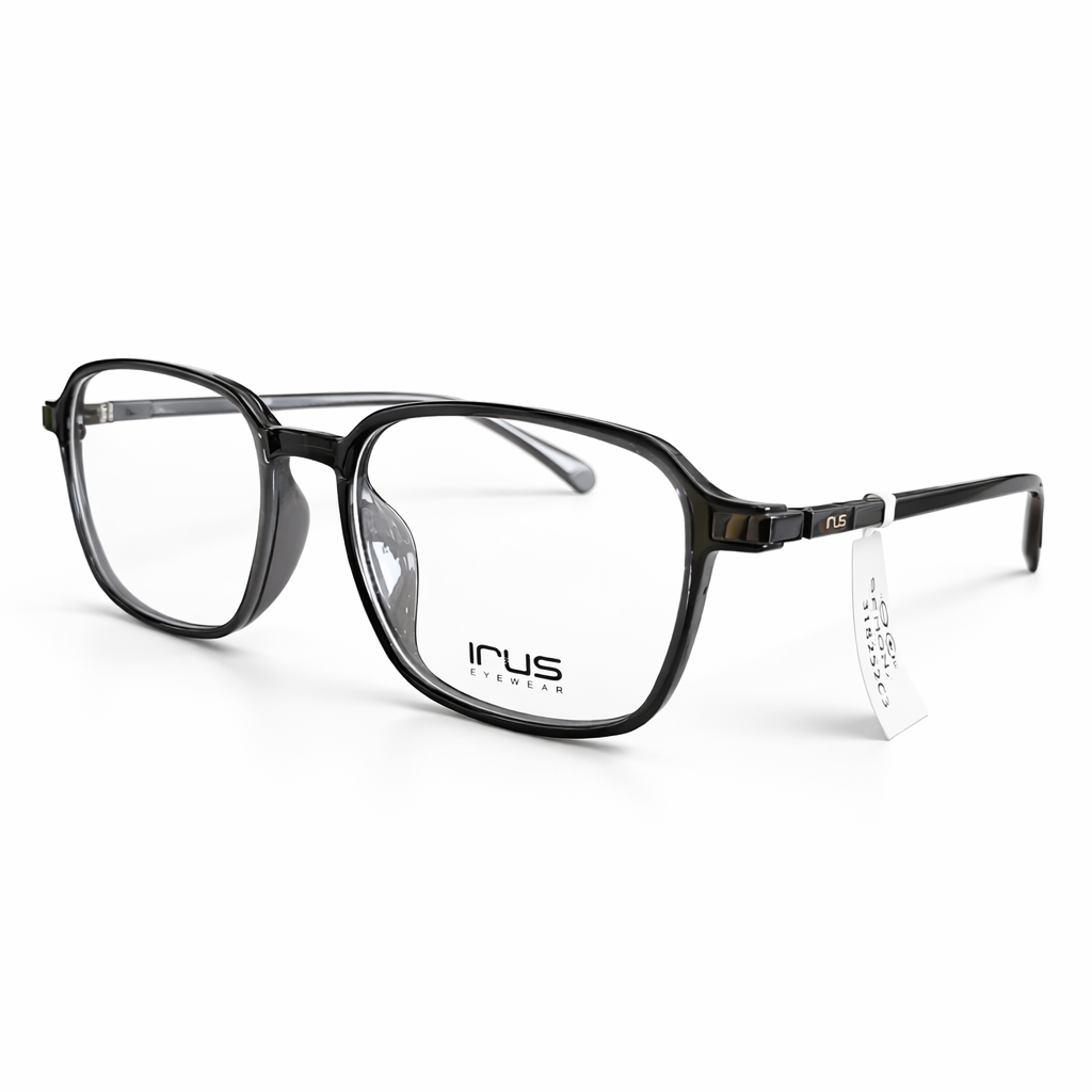 Stylish Transparent Grey Square Eyeglass Frame for Men & Women | Lightweight Designer Optical Glasses