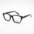 Exton Exclusive S0901 Polished Black Rectangular Eyeglasses – Luxury Silver Horseshoe Hinge | Premium Hand-Finished Frames