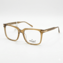 Exton Exclusive VP739 Luxury Oversized Rectangular Eyeglasses – Translucent Olive Tea-Wash | Premium Gold-Plated Accents