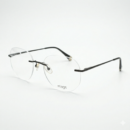 Rimless Square Eyeglasses Frame – Ultra Lightweight Minimal Metal Optical Frame for Men & Women