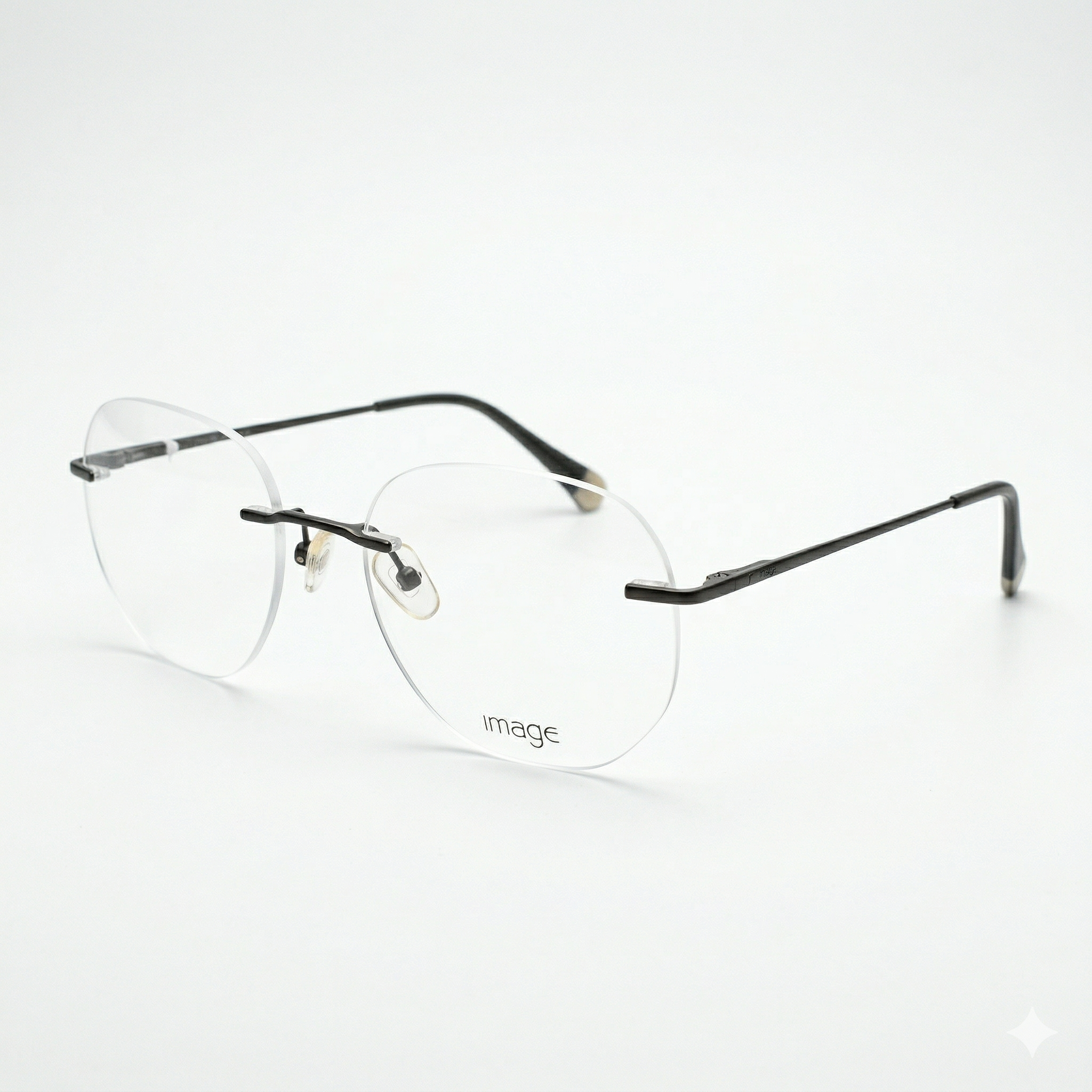 Rimless Square Eyeglasses Frame – Ultra Lightweight Minimal Metal Optical Frame for Men & Women