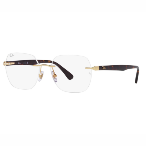 RAY-BAN FRAMES | MATTE ARISTA FRAME ( 0RX6504I | IRREGULAR | GOLD FRAME | CLEAR LENS )