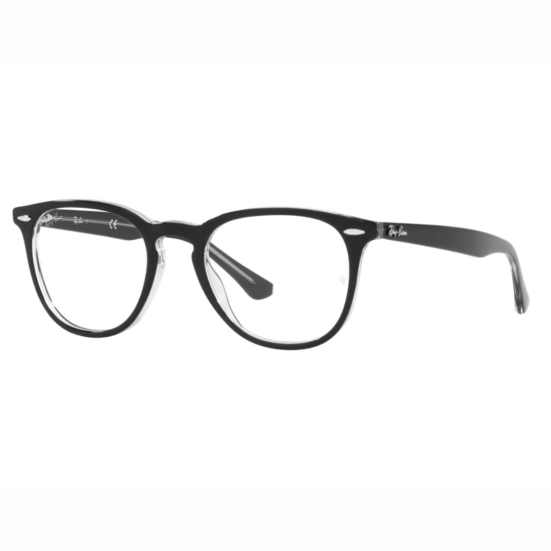 RAY-BAN RX 7159 - 2034 BLACK ON TRANSPARENT | EYEGLASSES UNISEX